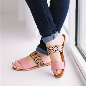 LAST SIZE 7‼️💕MAUVE LEOPARD 💕Strap sandals- Shoe